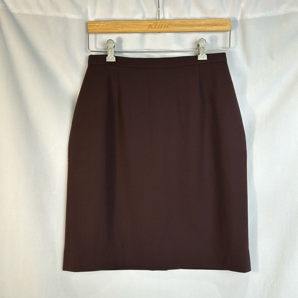 Laura Ashley Burgundy Wine Plum Wool Pencil Suit Skirt Size 8 Fits Small